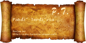 Pakó Terézia névjegykártya